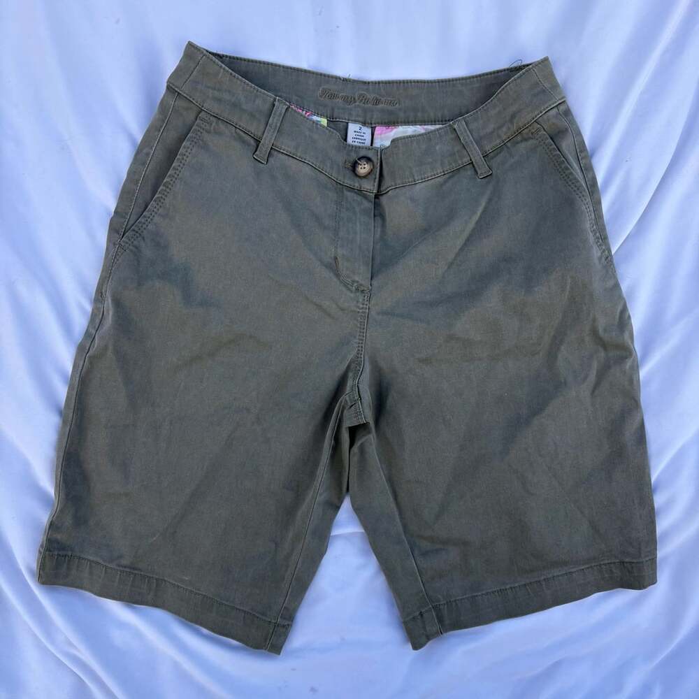 Tommy Bahama Boracay Chino Shorts Women's Size 2 Olive Green Stretch